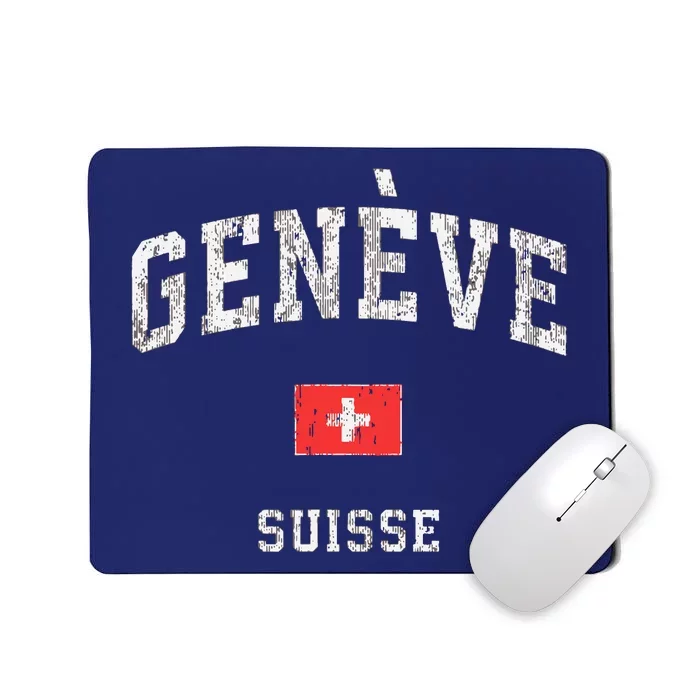 Geneva Suisse Switzerland Vintage Athletic Sports Design Mousepad