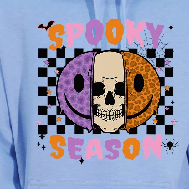 Groovy Spooky Season Halloween Ghost Boo Smile Face Pumpkin Unisex Surf Hoodie