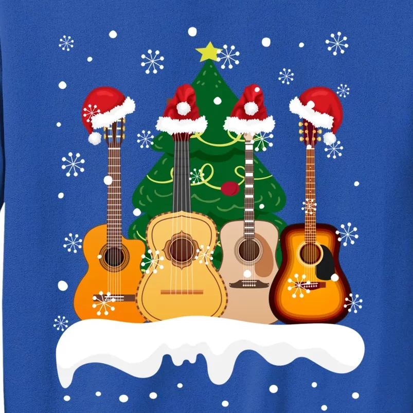 Guitar Santa Snow Christmas Tree Funny For Music Lovers Xmas Great Gift Sweatshirt