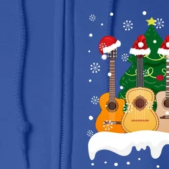 Guitar Santa Snow Christmas Tree Funny For Music Lovers Xmas Great Gift Full Zip Hoodie