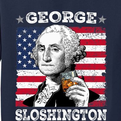 George Sloshington Shirt Funny 4th Of July Tall Sweatshirt