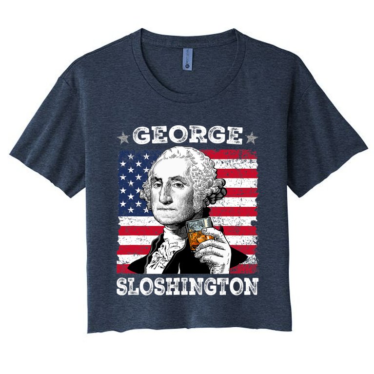 George Sloshington Shirt Funny 4th Of July Women's Crop Top Tee