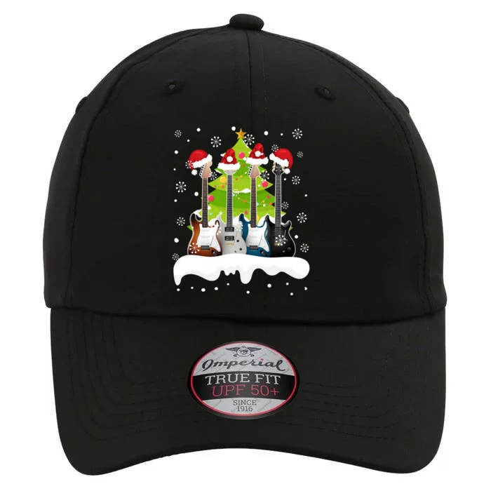 Guitar Santa Snow Christmas Tree Funny For Music Lovers Xmas Gift The Original Performance Cap