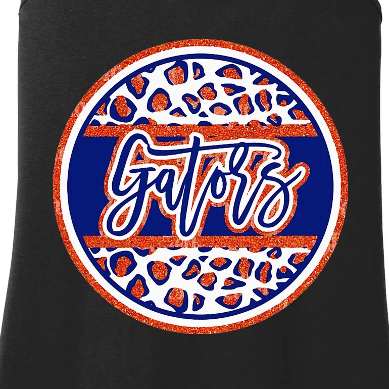 Gators School Sports Fan Team Spirit Mascot Heart Ladies Essential Tank