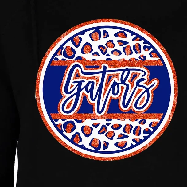 Gators School Sports Fan Team Spirit Mascot Heart Womens Funnel Neck Pullover Hood