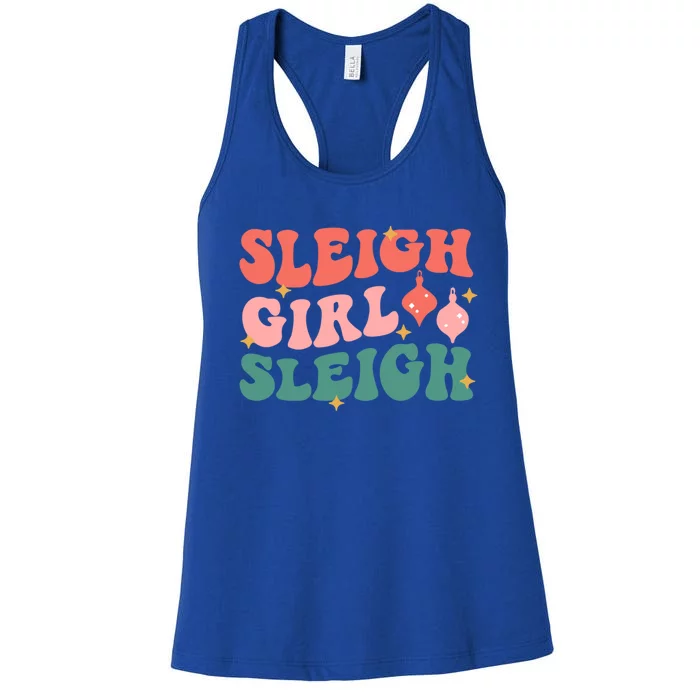 Groovy Sleigh Sleigh Pink Christmas Xmas Holiday Cool Gift Women's Racerback Tank