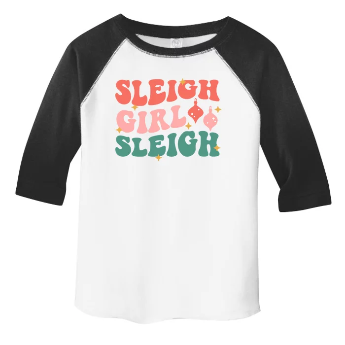 Groovy Sleigh Sleigh Pink Christmas Xmas Holiday Cool Gift Toddler Fine Jersey T-Shirt