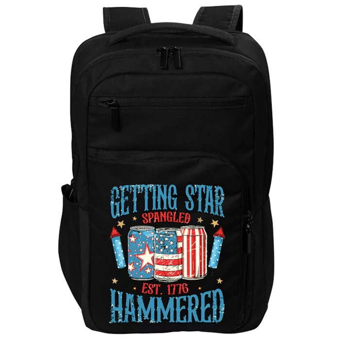 Getting Star Spangled Hammered Funny America 4th Of July Impact Tech Backpack