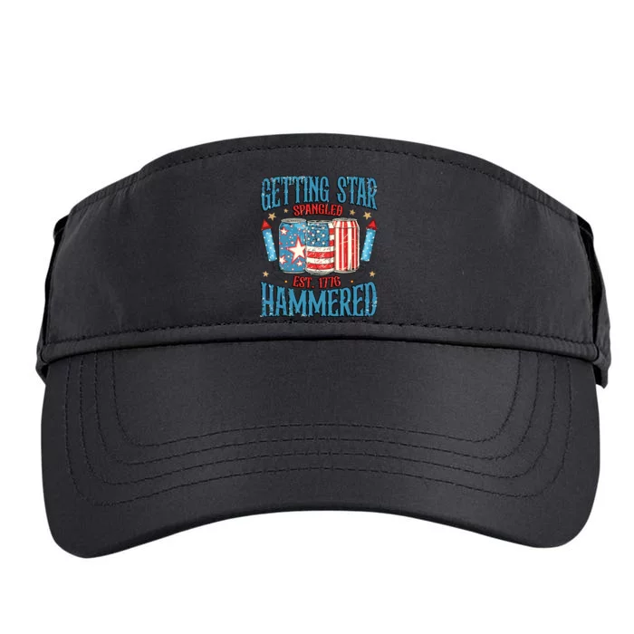 Getting Star Spangled Hammered Funny America 4th Of July Adult Drive Performance Visor