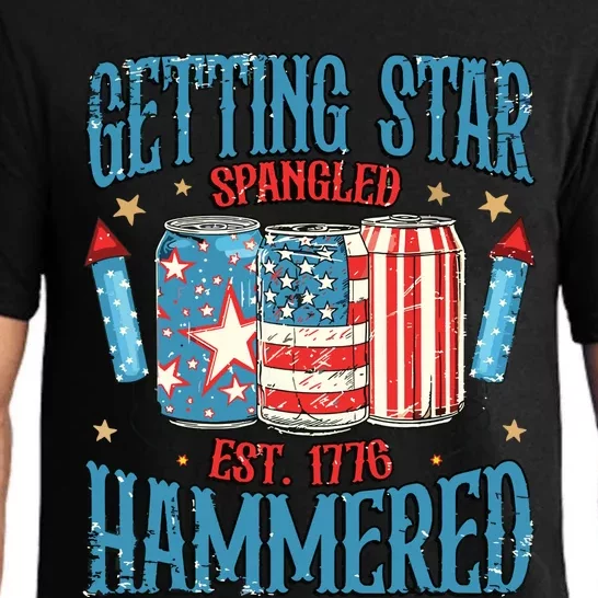 Getting Star Spangled Hammered Funny America 4th Of July Pajama Set