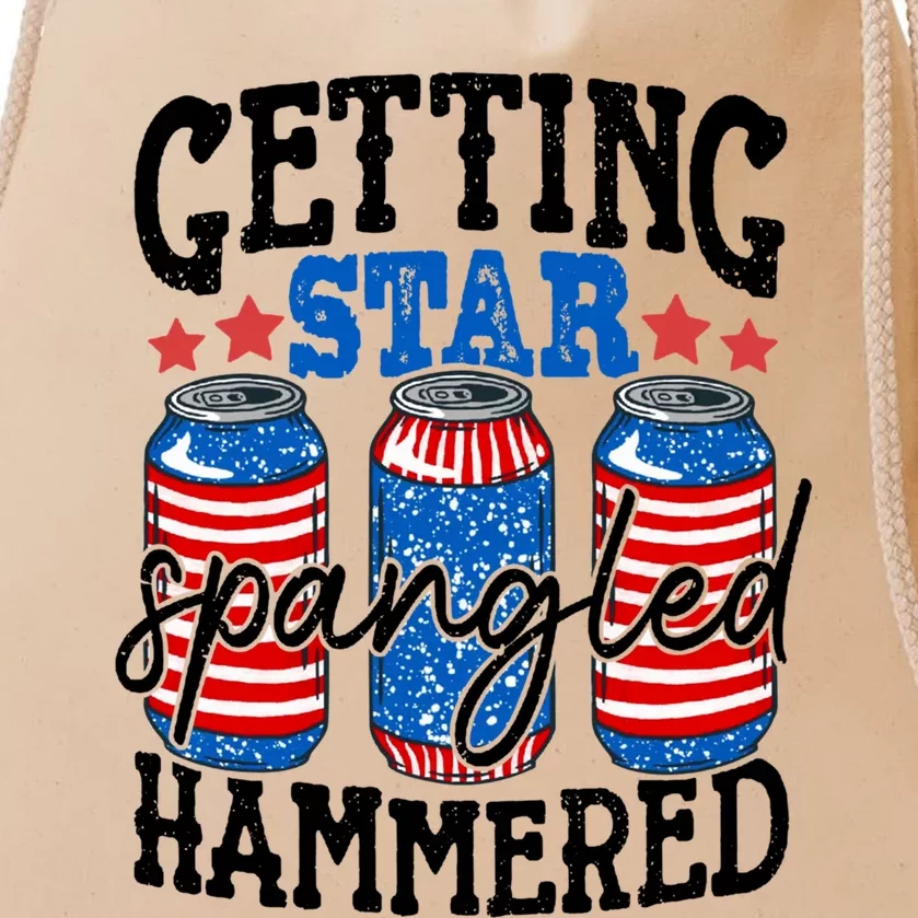 Getting Star Spangled Hammered Funny 4th Of July Patriotic Cute Gift Drawstring Bag