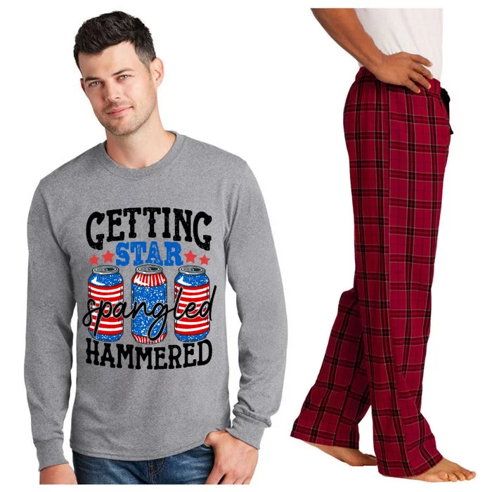 Getting Star Spangled Hammered Funny 4th Of July Patriotic Cute Gift Long Sleeve Pajama Set