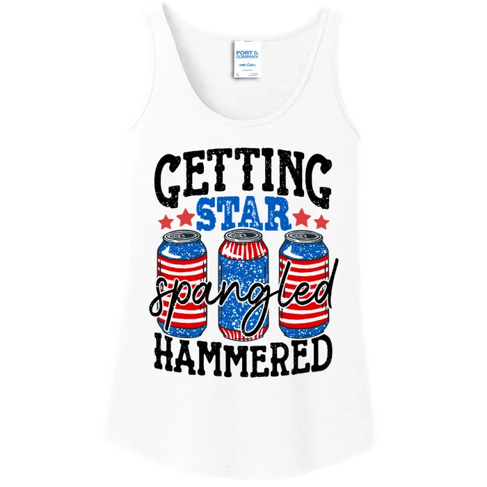 Getting Star Spangled Hammered Funny 4th Of July Patriotic Cute Gift Ladies Essential Tank