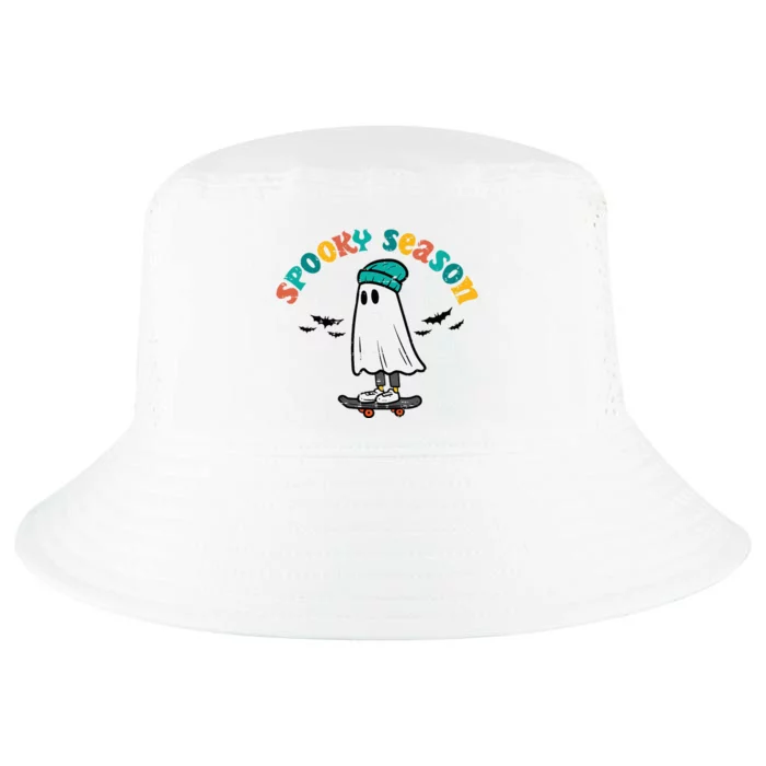 Ghost Skateboard Spooky Season Retro Halloween Costume Cool Comfort Performance Bucket Hat