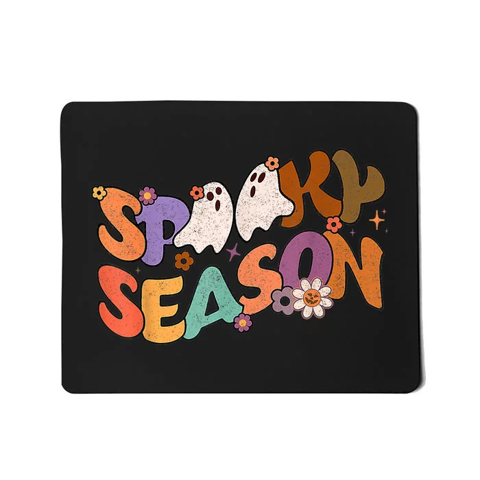 Groovy Spooky Season Cute Ghost Retro Halloween Boo Costume Mousepad