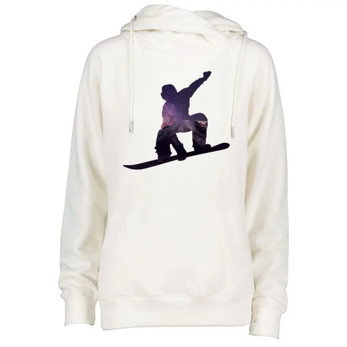 Galaxy Space Ski Boarding Womens Funnel Neck Pullover Hood