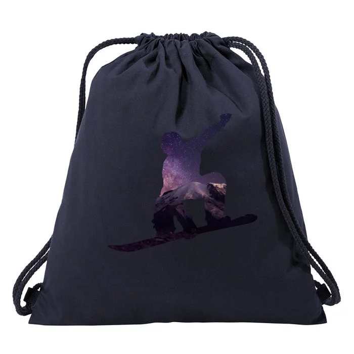 Galaxy Space Ski Boarding Drawstring Bag