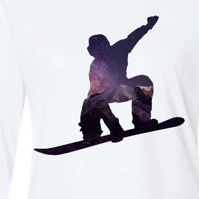 Galaxy Space Ski Boarding Womens Cotton Relaxed Long Sleeve T-Shirt