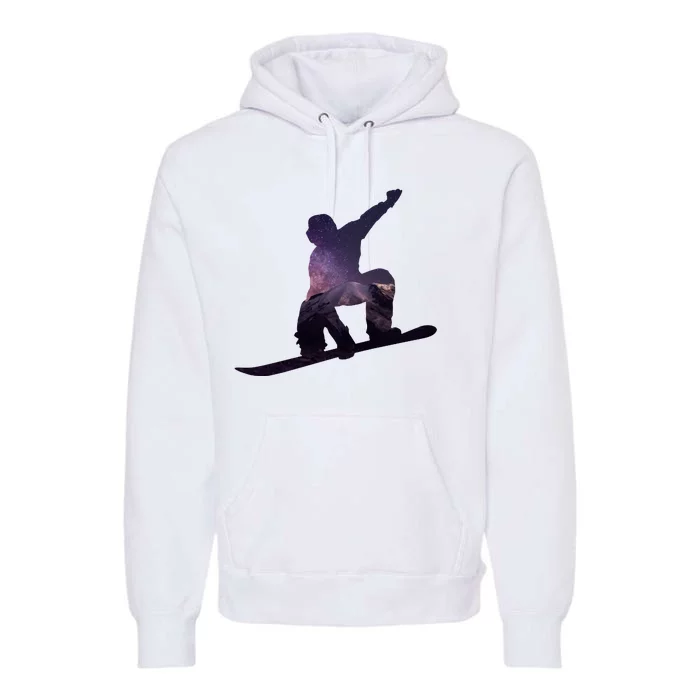 Galaxy Space Ski Boarding Premium Hoodie