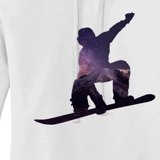 Galaxy Space Ski Boarding Women's Pullover Hoodie