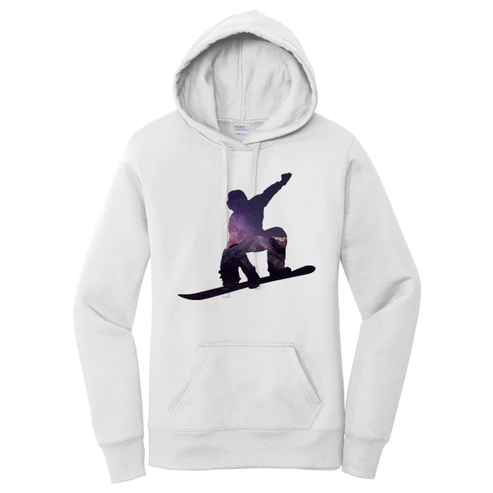 Galaxy Space Ski Boarding Women's Pullover Hoodie