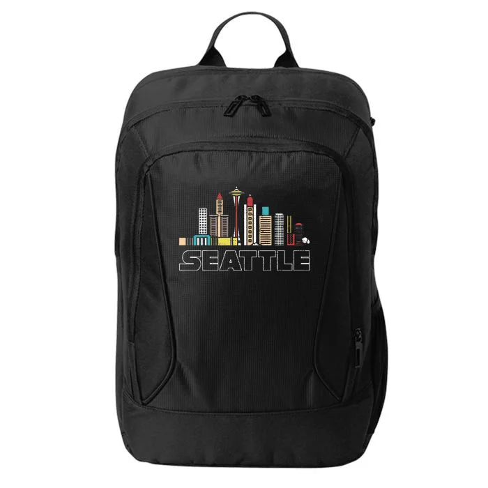 Grunge Seattle Skyline Distressed Look Design City Backpack