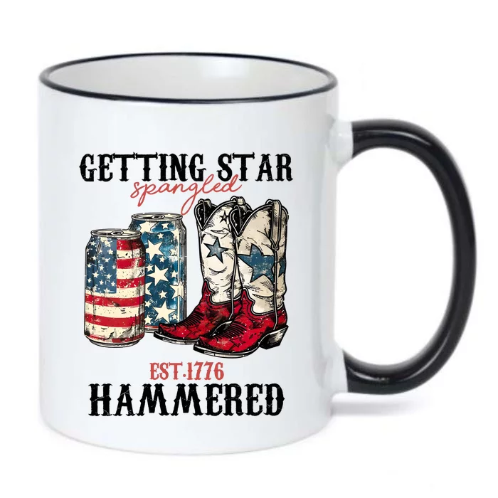 Getting Star Spangled Hammered America 4th Of July Black Color Changing Mug