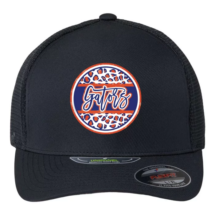 Gators School Sports Fan Team Spirit Mascot Heart Flexfit Unipanel Trucker Cap