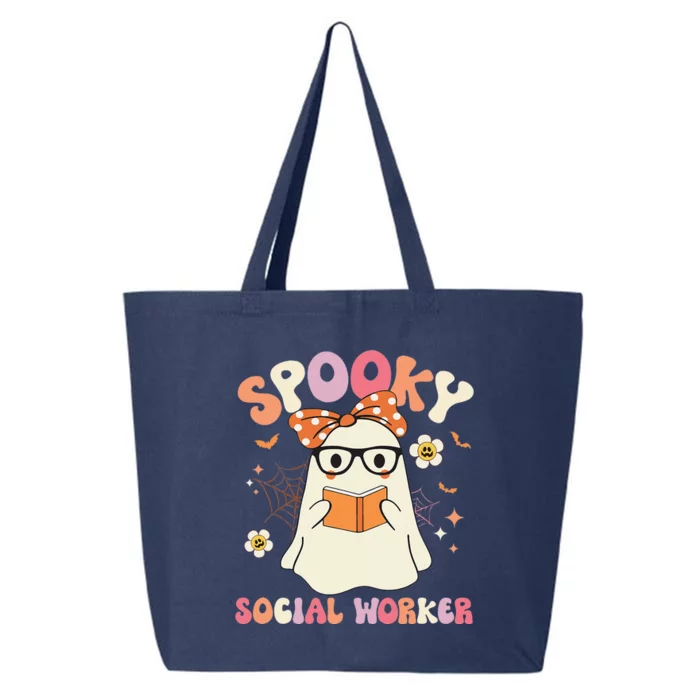 Groovy Spooky Social Worker Ghost Vintage Halloween Costume 25L Jumbo Tote