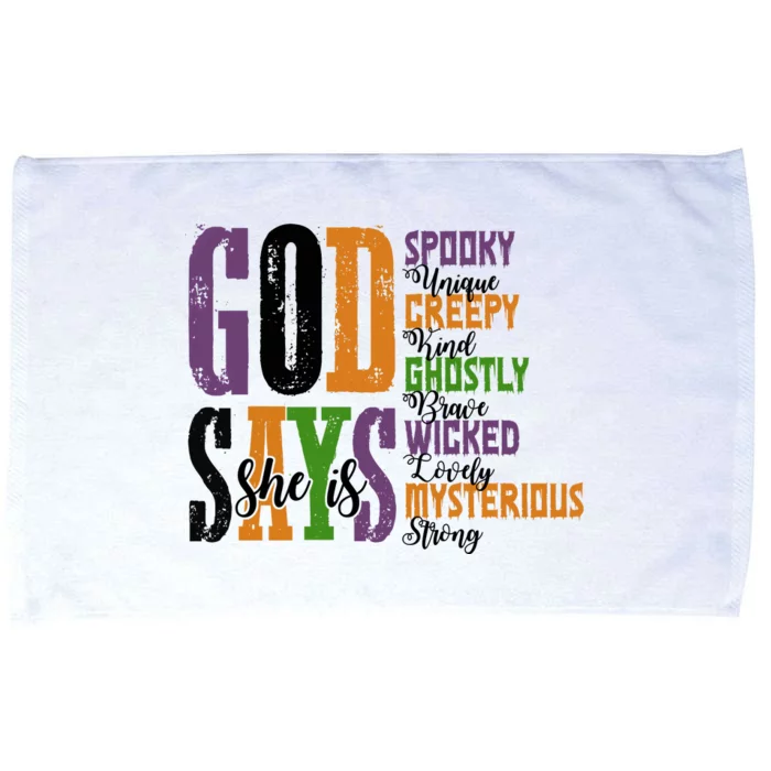 God Says She Is Spooky Unique Ghostly Microfiber Hand Towel