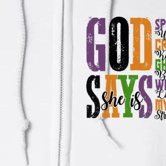 God Says She Is Spooky Unique Ghostly Full Zip Hoodie