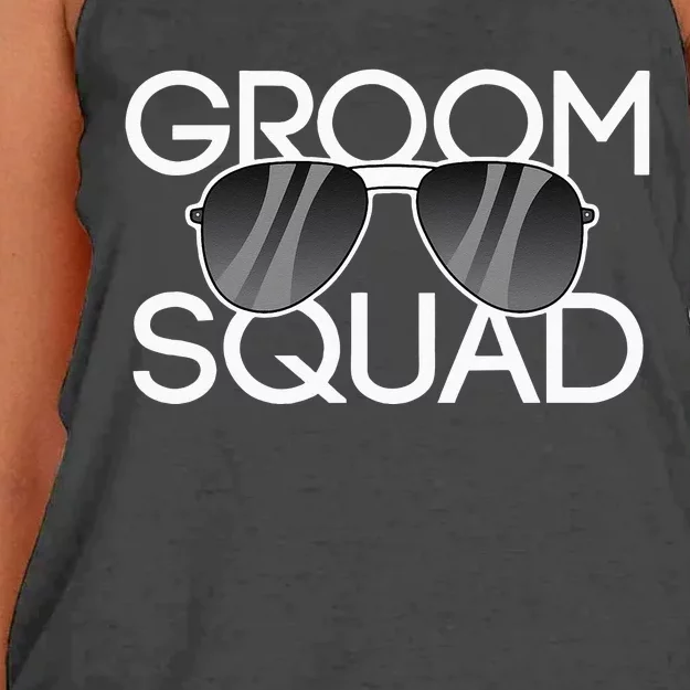 Groom Squad Sunglasses Wedding Bachelor Party Women's Knotted Racerback Tank