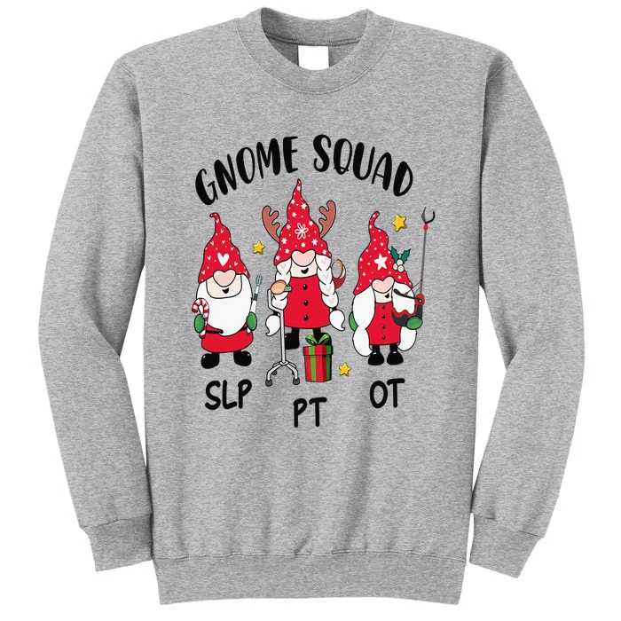 Gnome Squad SLP OT PT Christmas Team Occupational Therapist Tall Sweatshirt