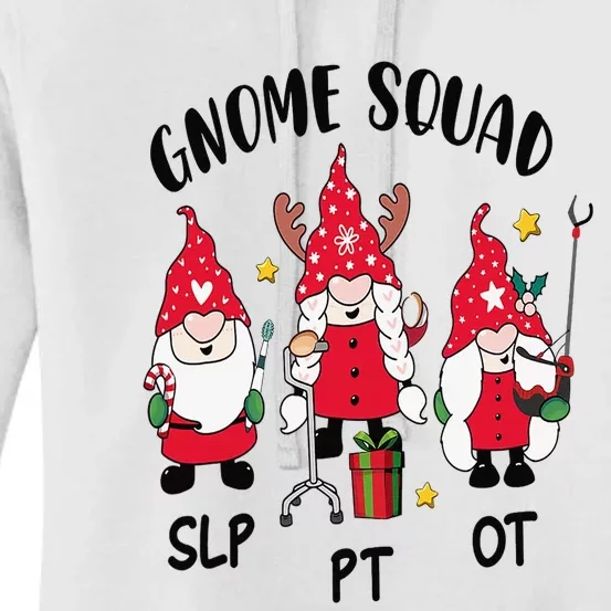 Gnome Squad SLP OT PT Christmas Team Occupational Therapist Women's Pullover Hoodie