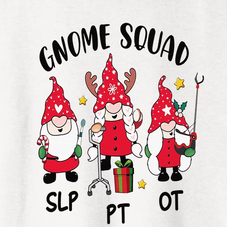 Gnome Squad SLP OT PT Christmas Team Occupational Therapist Women's Crop Top Tee