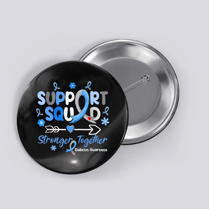 Groovy Support Squad Blue Ribbon Diabetes Awareness Button