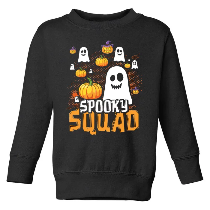 Groovy Spooky Squad Cute Ghost Pumpkin Funny Halloween Kids Toddler Sweatshirt