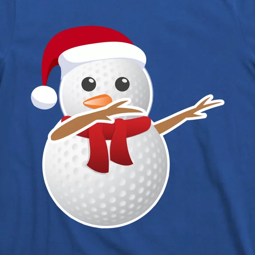 Golf Snow Santa Hat Dabbing Funny Christmas Gift T-Shirt