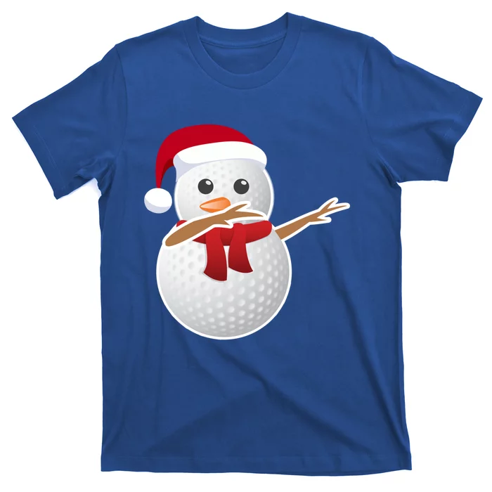 Golf Snow Santa Hat Dabbing Funny Christmas Gift T-Shirt