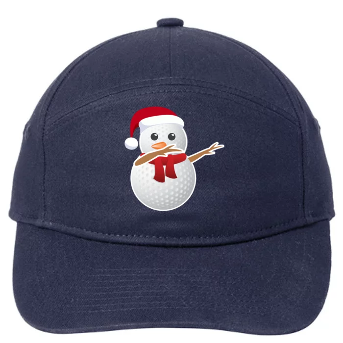 Golf Snow Santa Hat Dabbing Funny Christmas Gift 7-Panel Snapback Hat