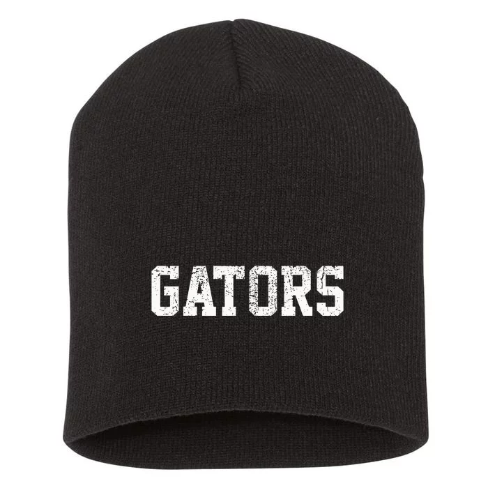 Gators School Sports Fan Team Spirit Mascot Heart Short Acrylic Beanie