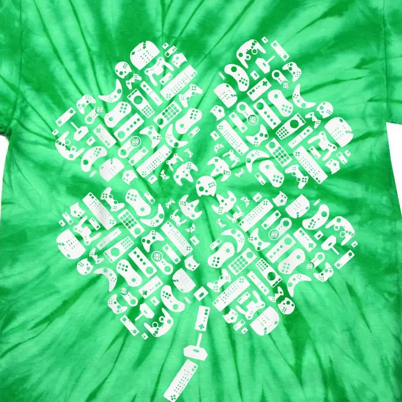 Game Shamrock St Patricks Day Irish Gamer Tie-Dye T-Shirt