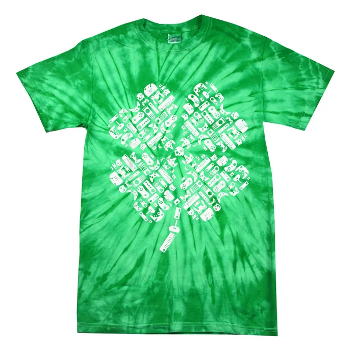 Game Shamrock St Patricks Day Irish Gamer Tie-Dye T-Shirt