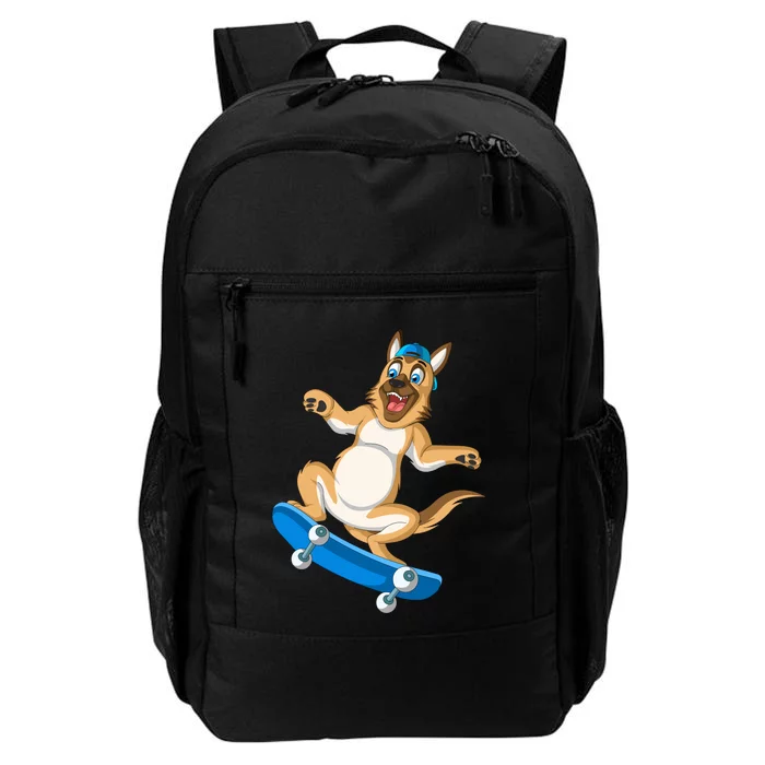 German Shepherd Skateboarding Daily Commute Backpack