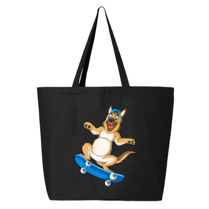 German Shepherd Skateboarding 25L Jumbo Tote