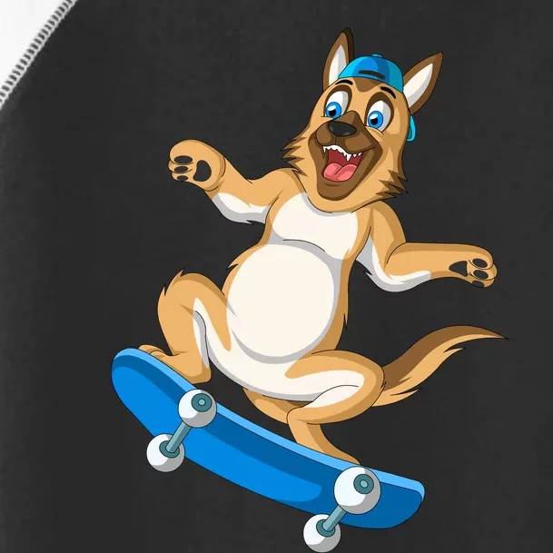 German Shepherd Skateboarding Toddler Fine Jersey T-Shirt