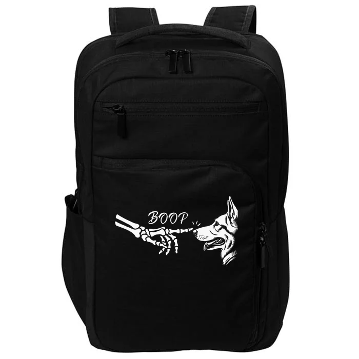 German Shepherd Skeleton Hand Boop Halloween Pet Women Impact Tech Backpack