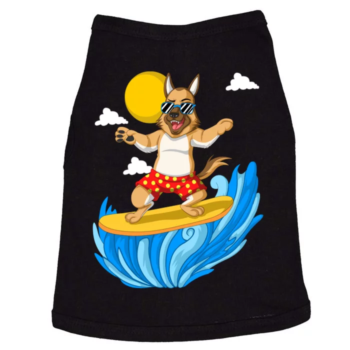 German Shepherd Surfing Doggie Tank