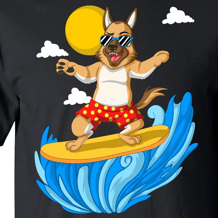 German Shepherd Surfing Tall T-Shirt