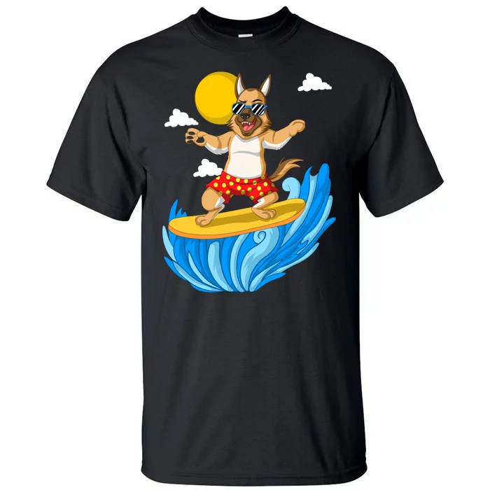 German Shepherd Surfing Tall T-Shirt